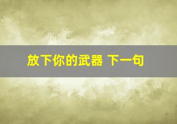 放下你的武器 下一句